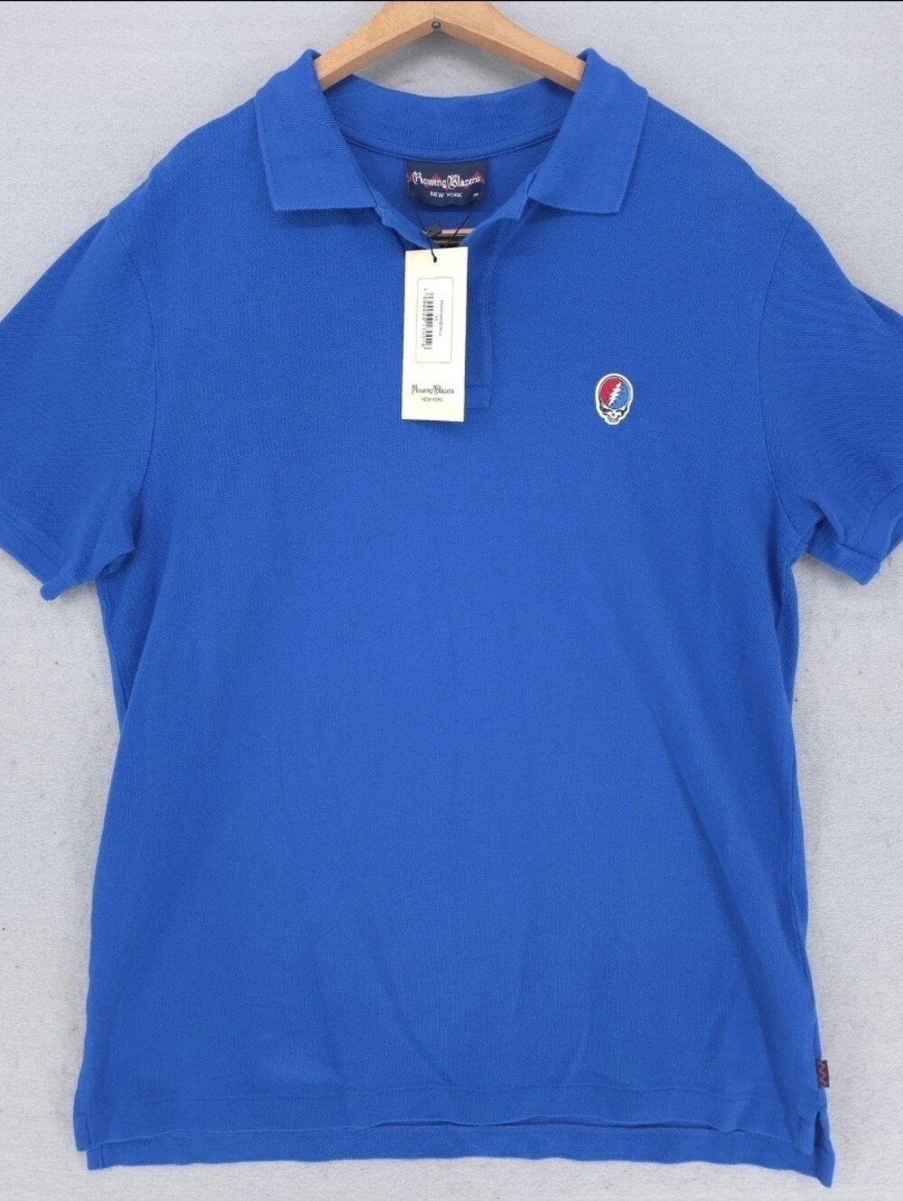 Rowing Blazers Grateful Dead Logo Polo Shirt Blue New With Tags